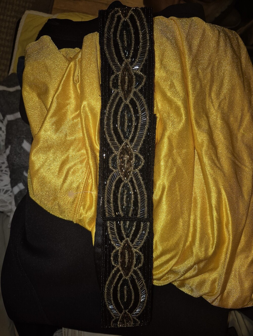 Nwot vintage Talbots black and gold beaded Belt